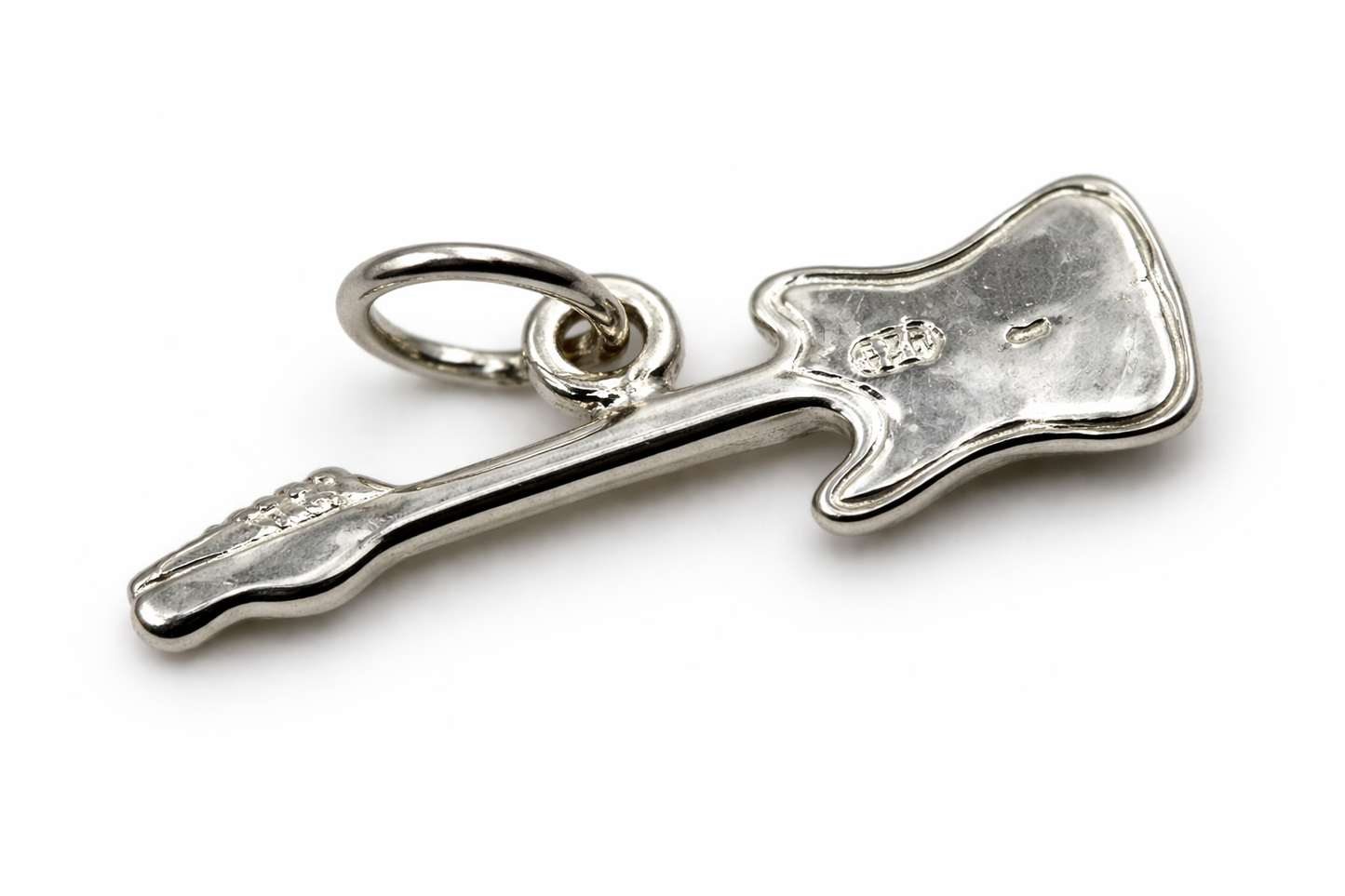 Genuine Sterling Silver 925 Music Electric Guitar Pendant Charm