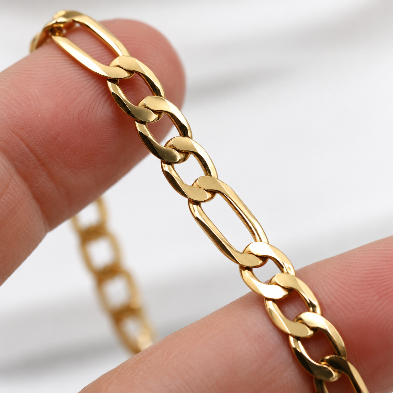 Genuine 9ct 9k 375 Yellow Gold Solid 19cm Figaro Bracelet 4.9mm 5.5g