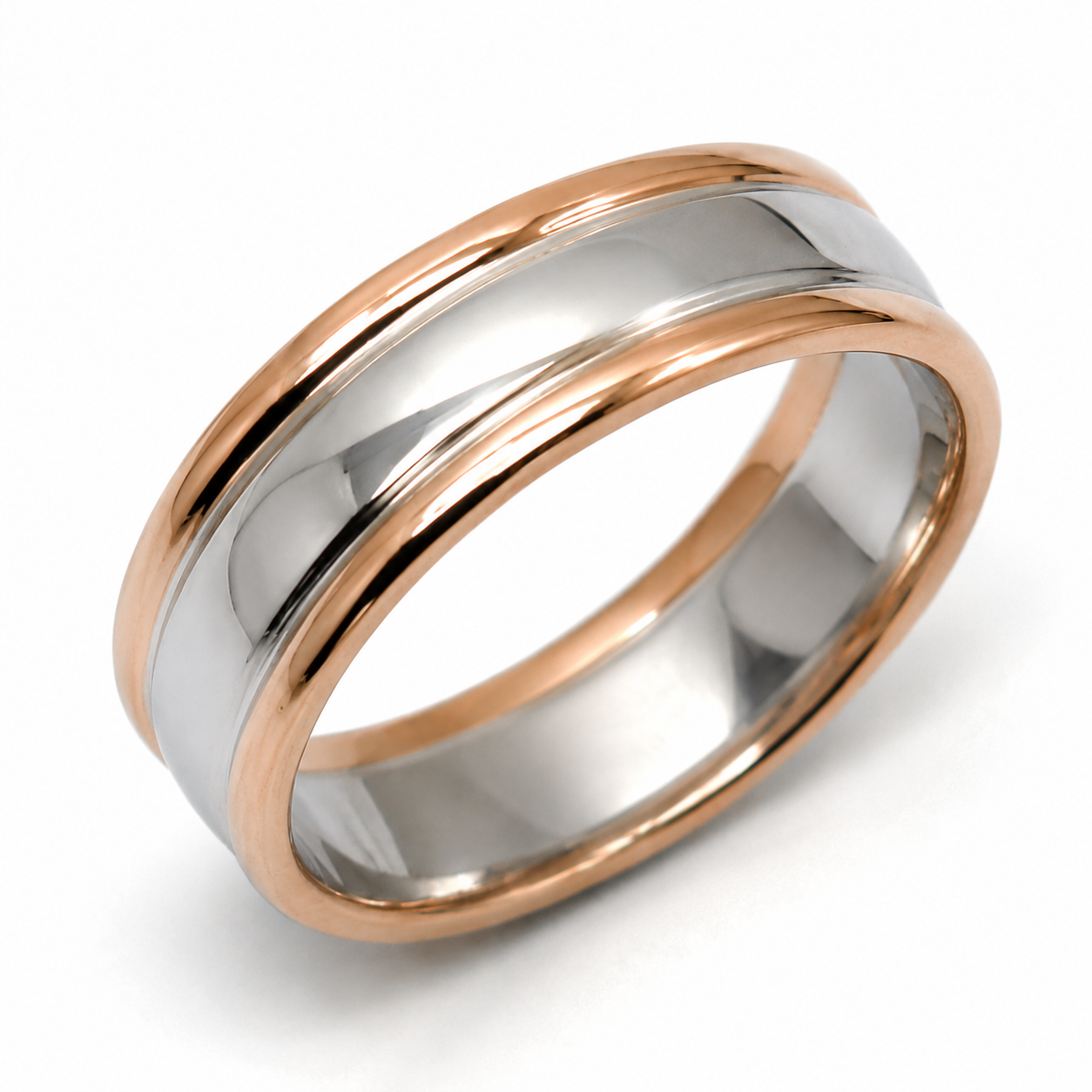 Kaedesigns Genuine Solid 9ct 9K 375 White & Rose Gold Heavy Band Ring - Choose your ring size Q to Z (Copy)