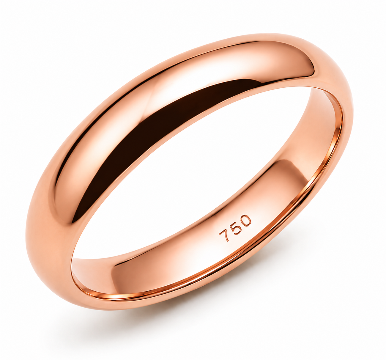 Genuine 18ct 18k 750 Rose Gold 4.5mm Wide Wedding Band - Choose your ring size H to P (Copy)