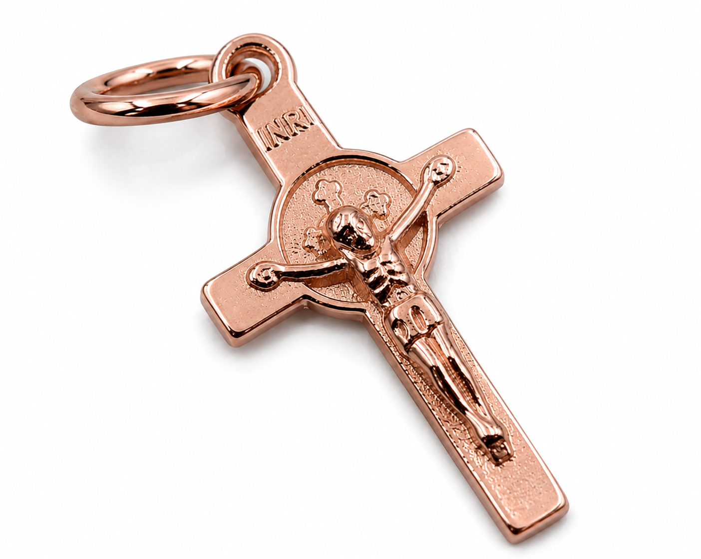 Genuine Full Solid 9ct 9K 375 Yellow, Rose or White Gold Catholic Crucifix Cross Pendant