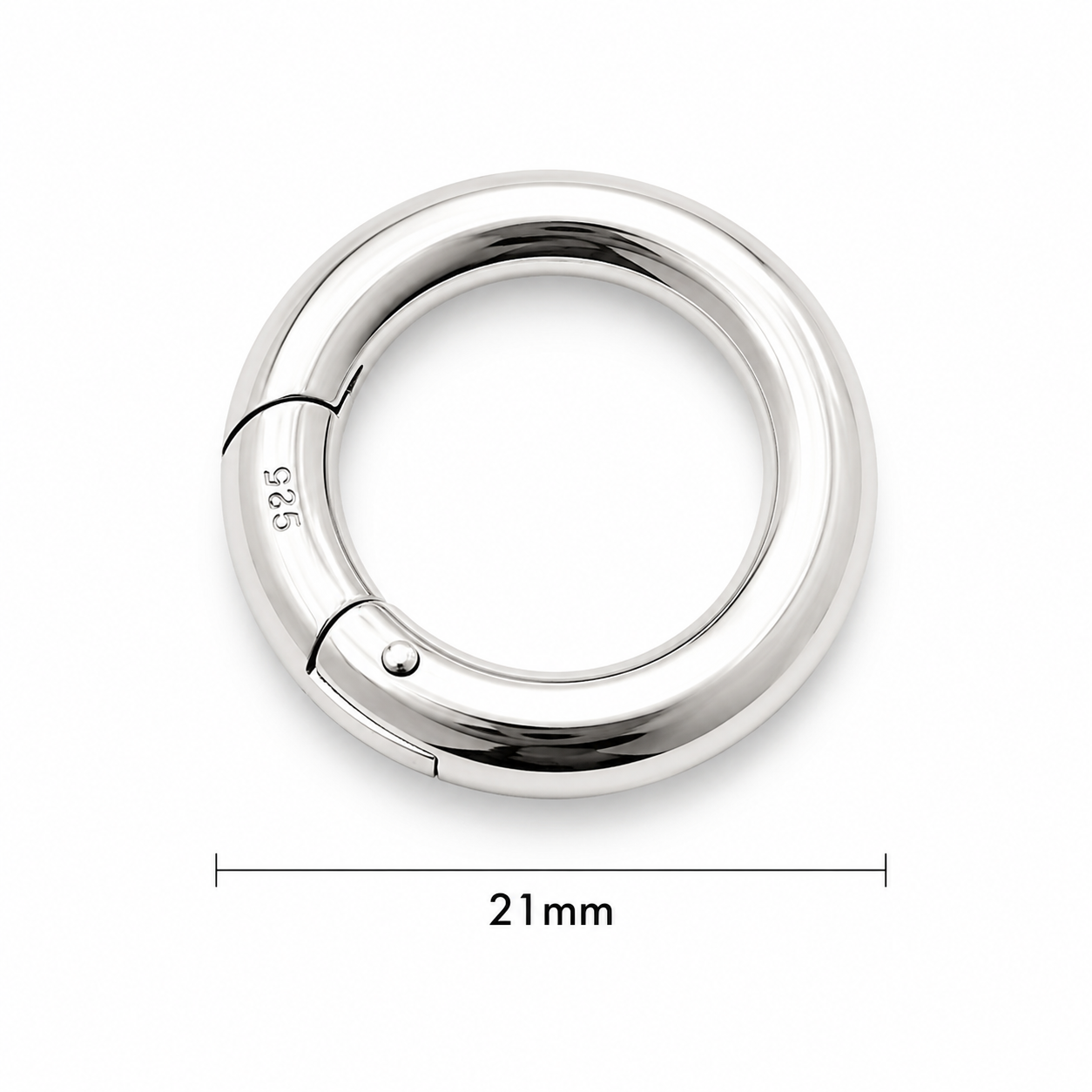 Genuine Large Sterling Silver 14mm, 17mm or 21mm Round Spring Circle Clasp Shortener Polished