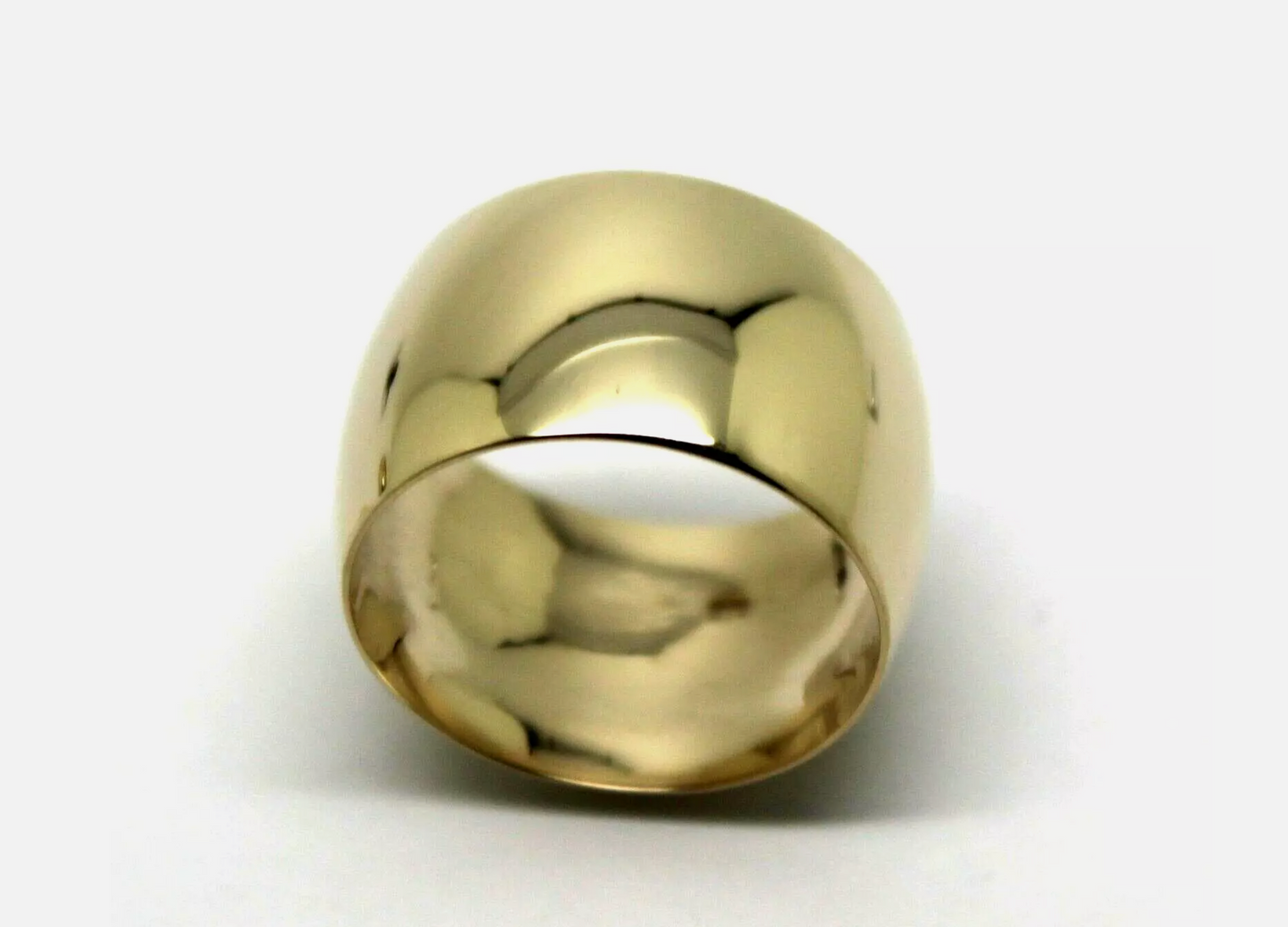 Genuine Solid 9ct 9k 375 Yellow, Rose & White Gold Full Solid 10mm Wide Barrel Band Ring - Choose your size H to P