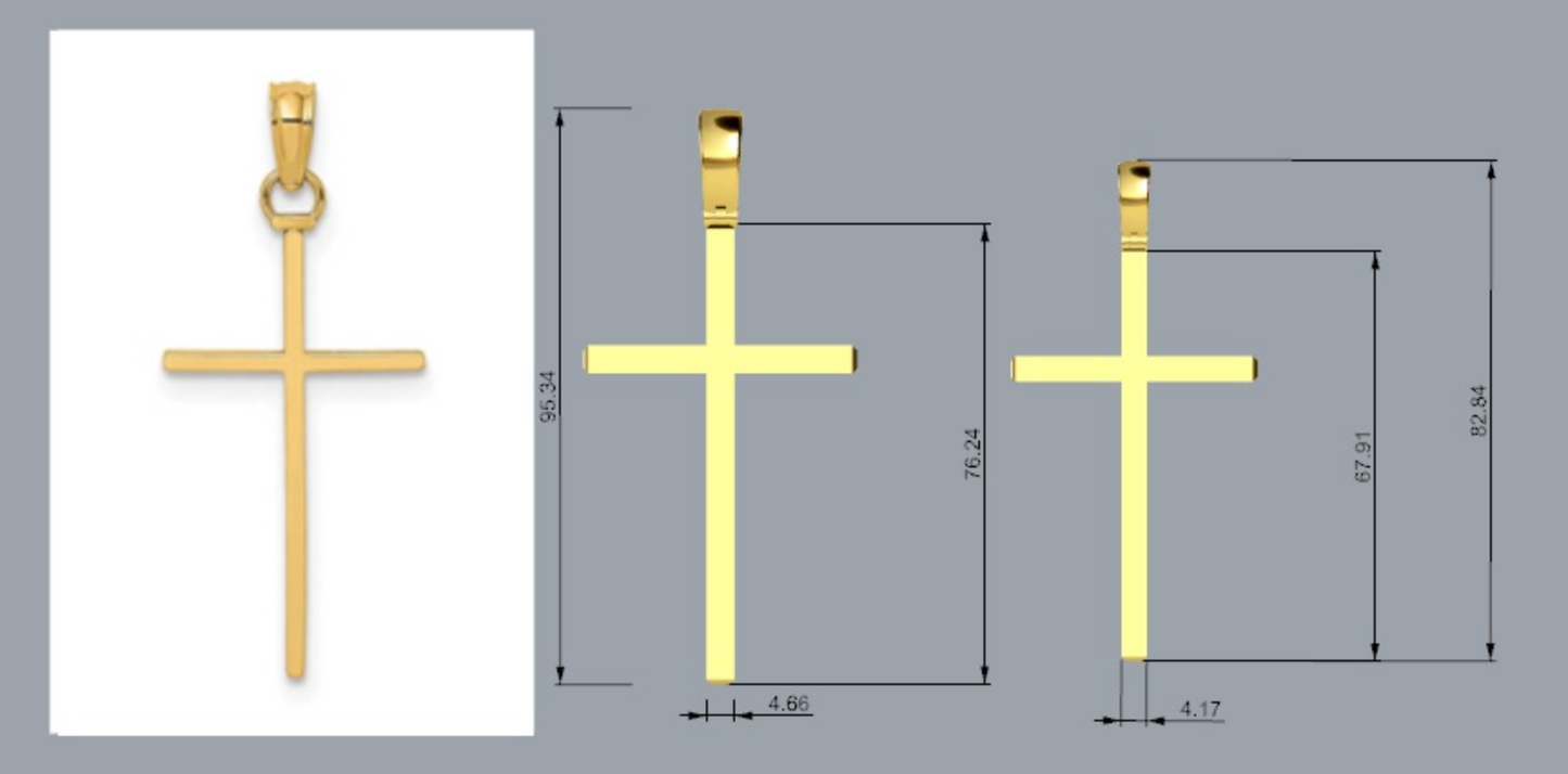 Genuine Heavy 14ct 14kt 585 Yellow Gold Crucifix Cross Pendant