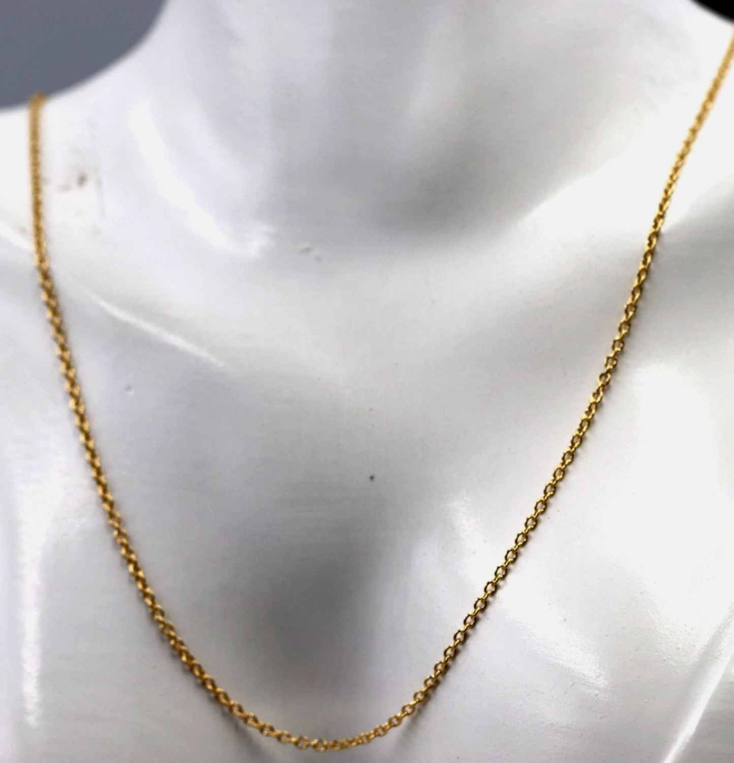 Genuine 50cm 18ct 18k 750 Yellow Gold Square Cable Necklace Chain 1.7g