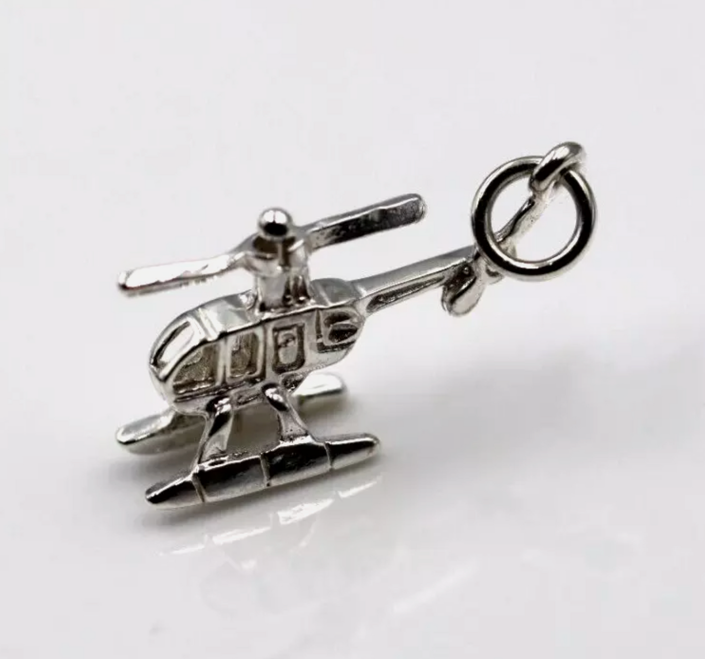 Genuine Sterling Silver 925 Helicopter Chopper Charm or Pendant