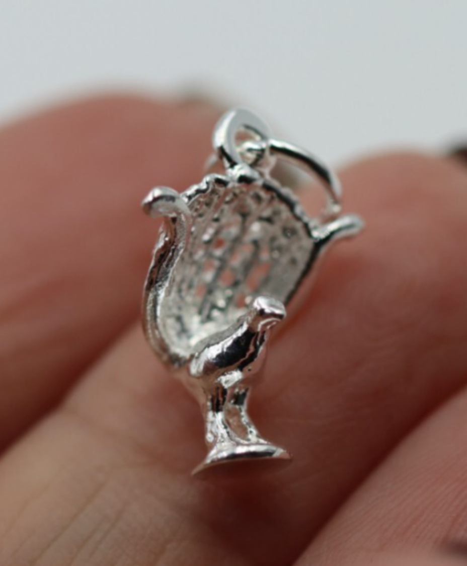Sterling Silver 925 Light weight Lyrebird Lyre bird + jump ring