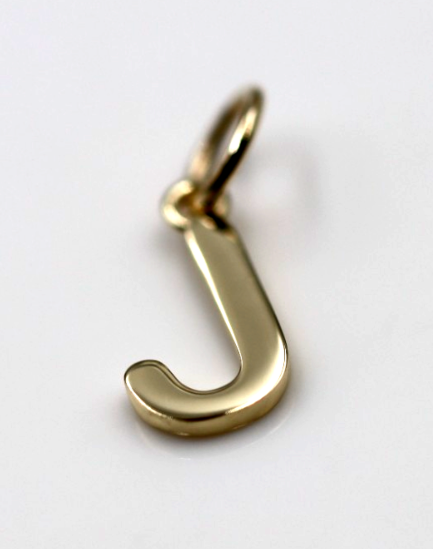 Kaedesigns, Genuine 9ct 9kt Genuine Solid Small Yellow, Rose or White Gold Initial Pendant J