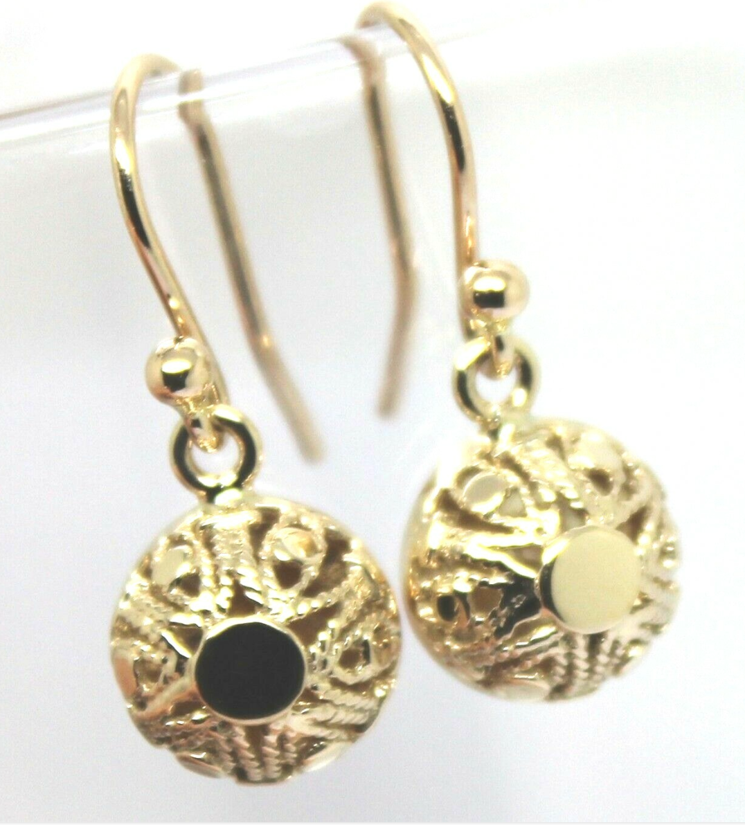 Kaedesigns New 9ct Yellow, Rose or White Gold 10mm Half Ball Hook Filigree Earrings