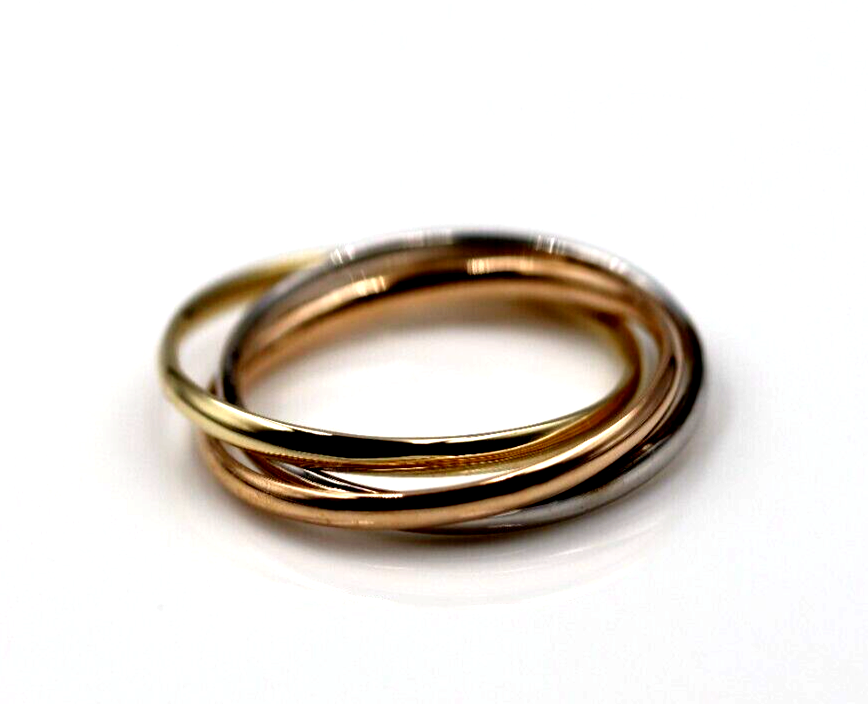 Size W Solid 2mm 9ct Yellow, White, Rose Gold Russian Wedding Ring Bands