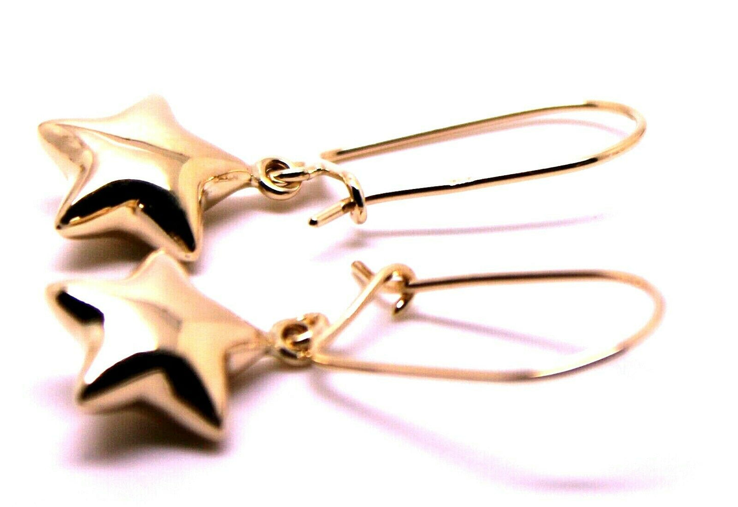 Genuine 9ct 9k 375 Yellow Or White Or Rose Gold Bubble Drop Star Closed Hook Earrings