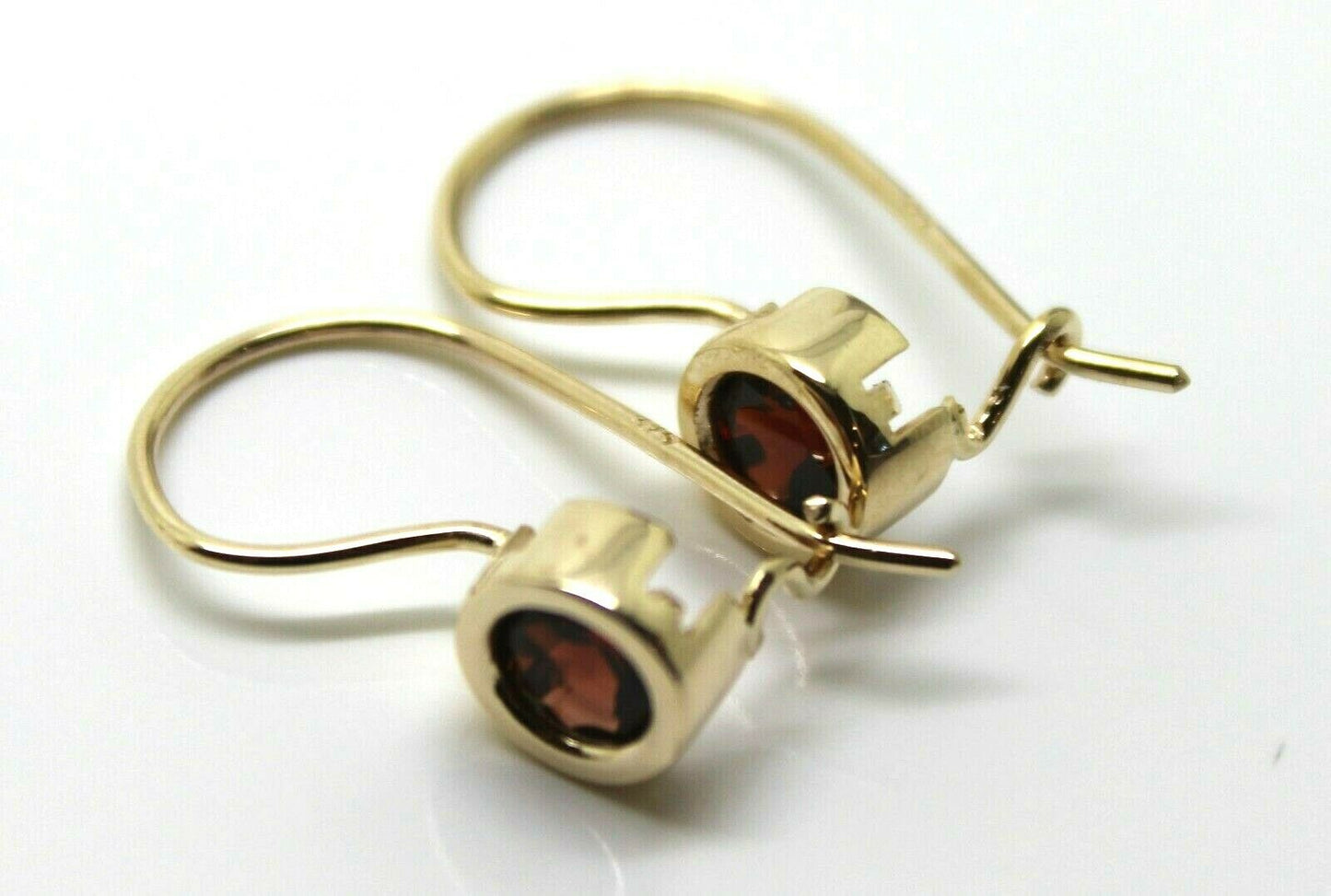 Genuine 9ct Yellow, Rose or White Gold Red Stone Solitaire Earrings