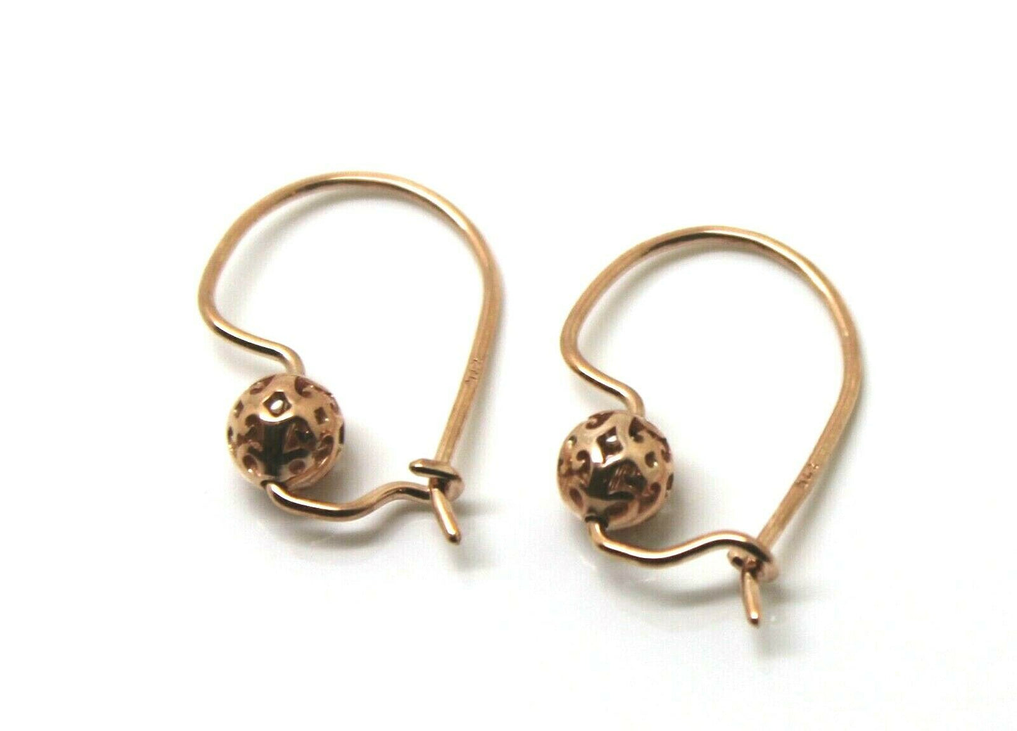 Genuine 9ct 9k 375 Yellow, Rose or White Gold 5.5mm Ball Filigree Earrings