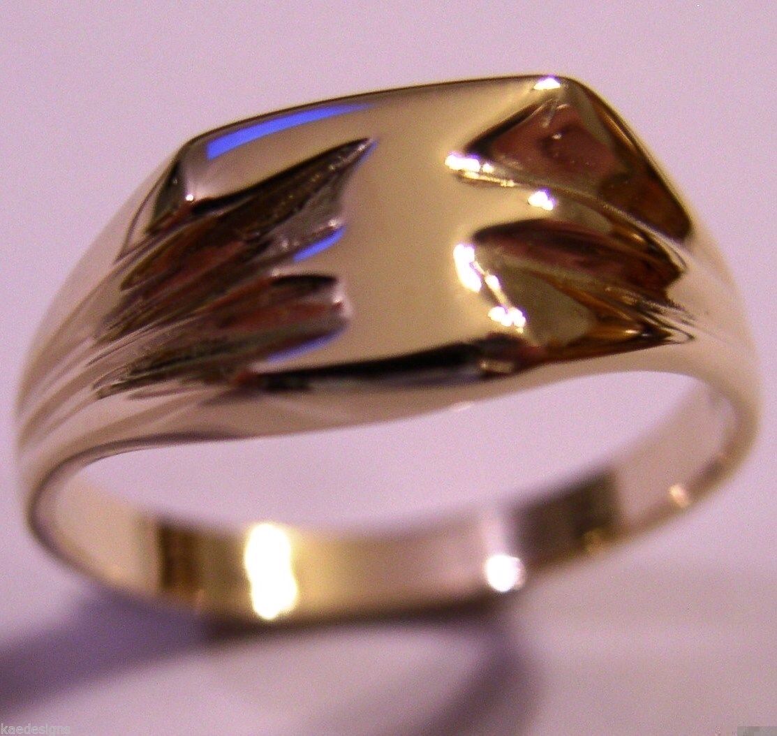 Genuine 9ct 9kt Solid Yellow Or Rose Or White Gold 375 Large Initial Ring F