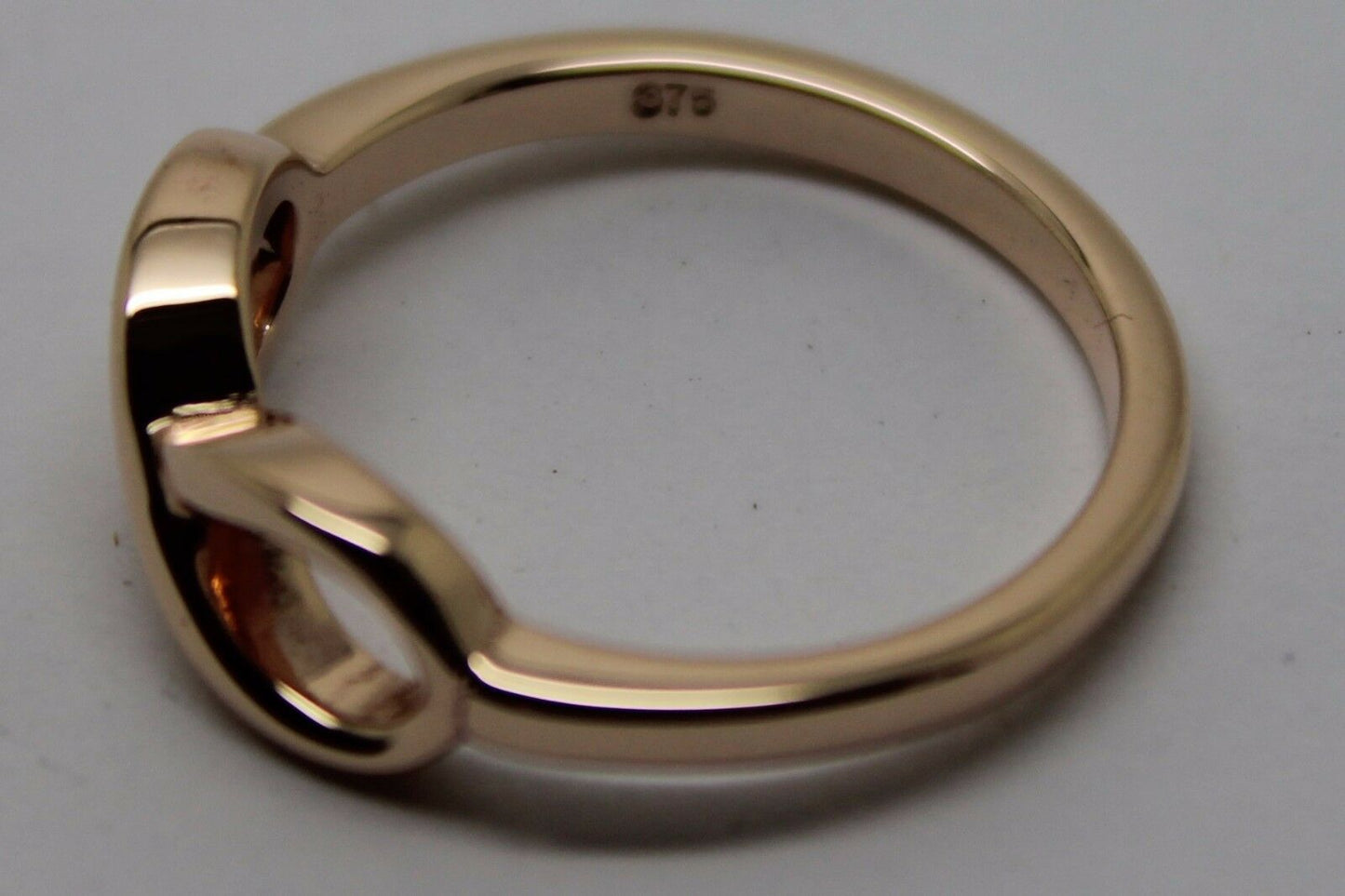 Genuine New 9ct 9k 375 Yellow, Rose or White Gold Solid Infinity Ring Size S / 9 1/8