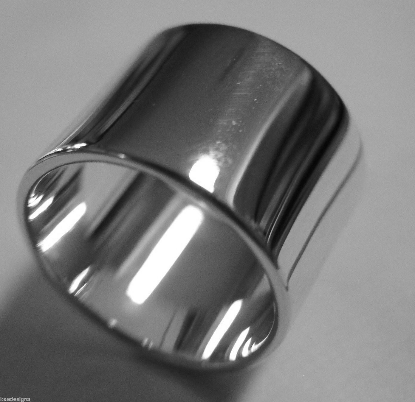 Size Q Genuine New 9ct 9k Yellow, Rose or White Gold / 375, Full Solid 16mm Extra Wide Band Cigar Ring