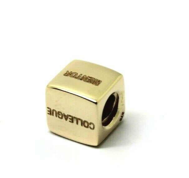 Genuine 9ct 375 Yellow, Rose or White Gold engraved with your msg BOX BEAD 6grams