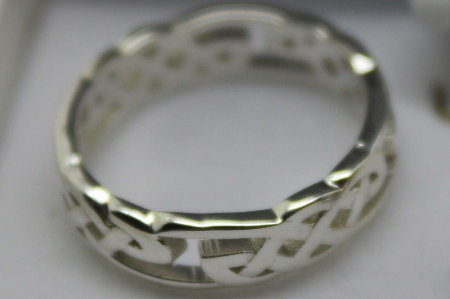Genuine Size O 1/2 Sterling Silver 925 Celtic Weave Ring