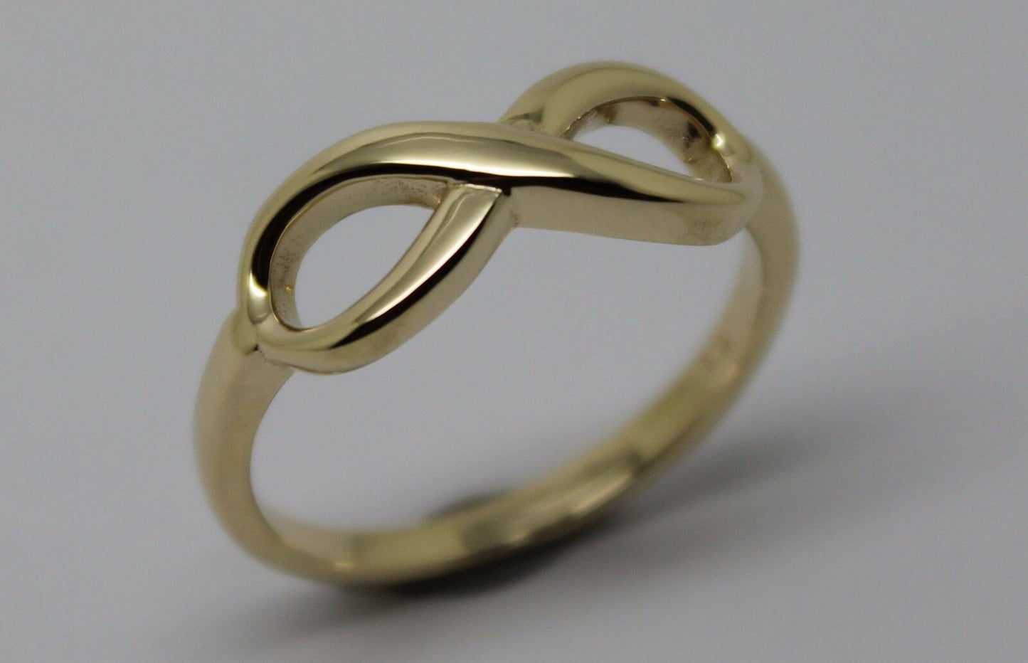 Genuine 9ct 9k 375 Yellow, Rose or White Gold Solid Infinity Ring Size J