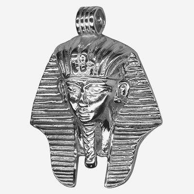 Genuine Sterling Silver Large 3D King Tutankhamun Pendant / Charm