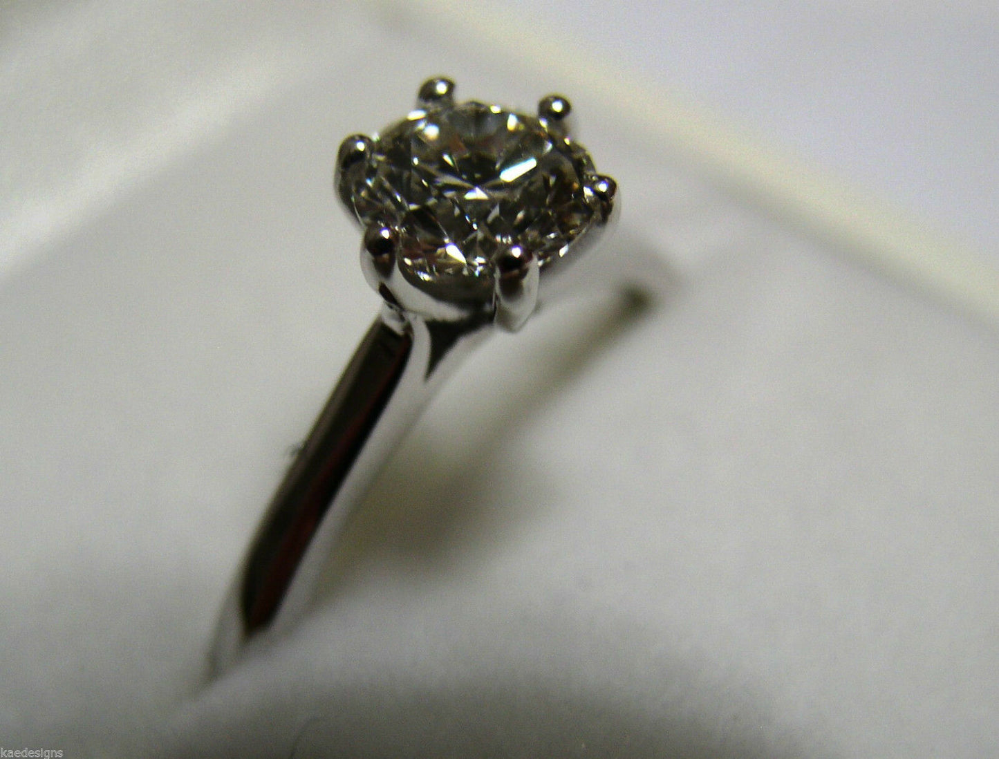 Genuine 18ct 750 Cubic Zirconia Solid White Gold Claw Set Ring