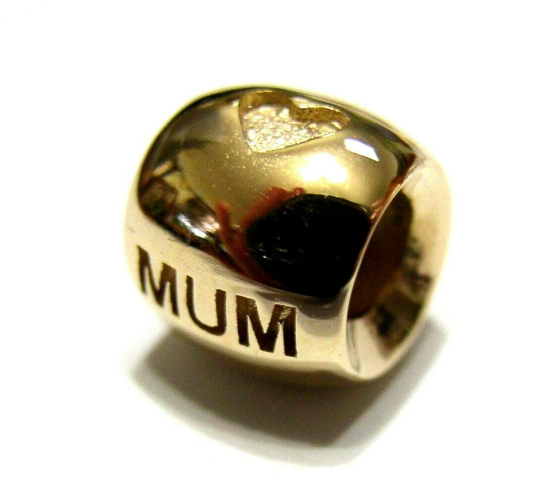 Genuine Solid 14ct 14k Yellow, Rose Or White Gold Mum Bead Charm
