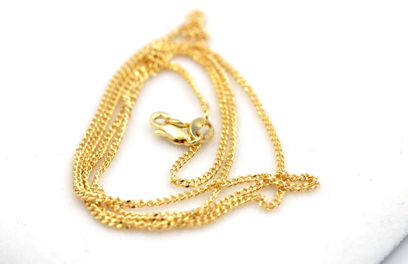 Genuine 9ct Yellow Gold Curb Necklace / Chain 2.7gms 45cm