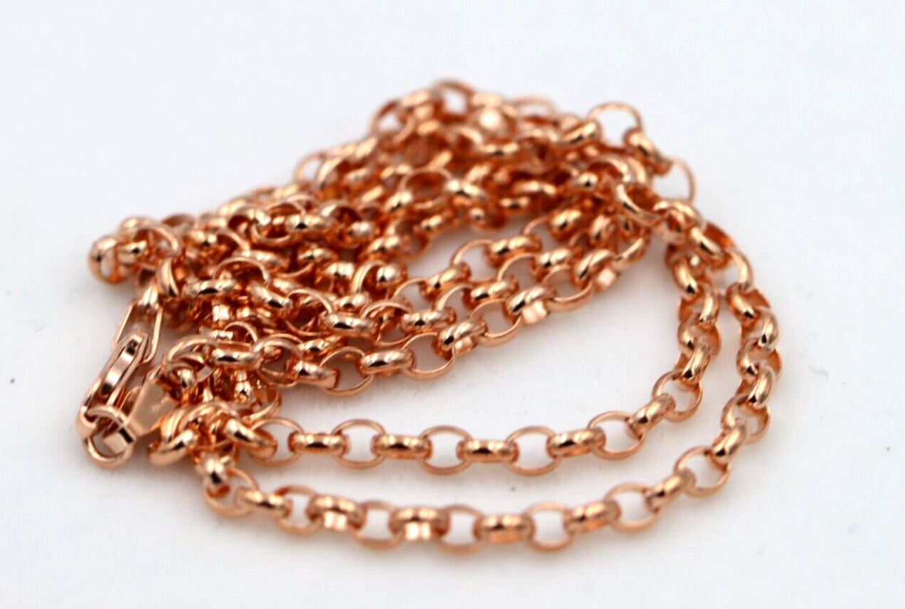 Genuine 9ct Rose or 9ct Yellow Gold Oval Belcher Chain Necklace 60cm