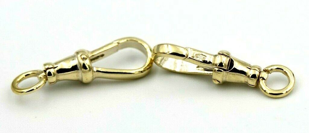 1 PAIR 9ct 9k 375 Solid Yellow or Rose Gold Dog Clip Albert Swivel Clasp 26mm Large Size