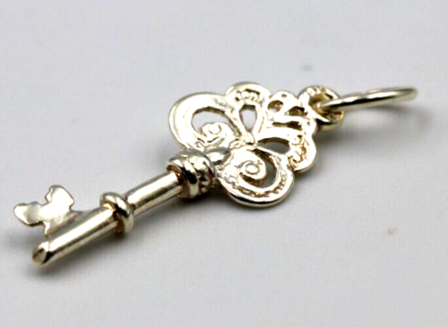Sterling Silver 925 Fancy Key 18th or 21st Pendant Or Charm