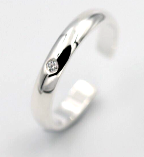 Kaedesigns New Genuine Sterling Silver 925 Cubic Zirconia Plain Dome Toe Ring