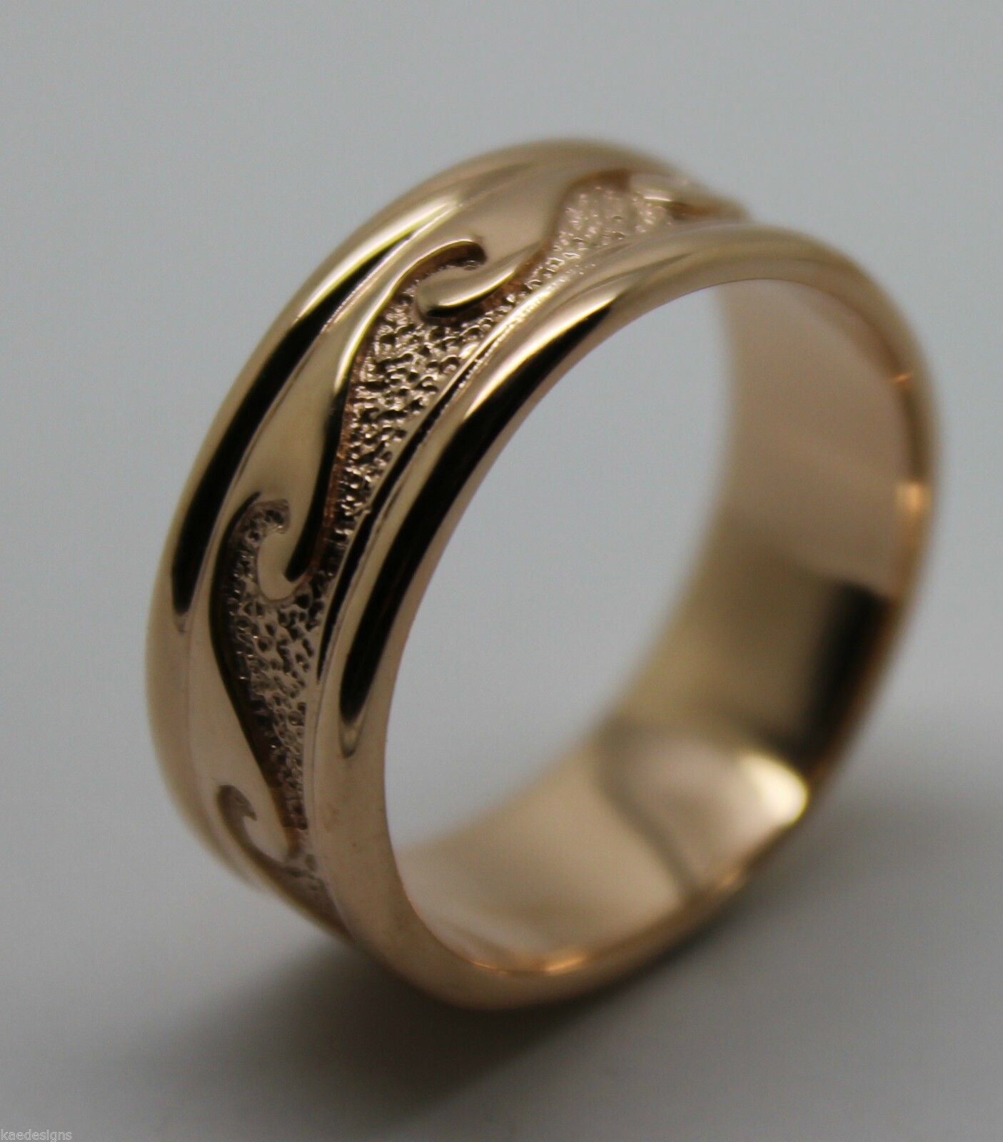 Size O 258 Genuine Solid New 9ct 9kt Yellow, Rose or White Gold Surf Wave Ring