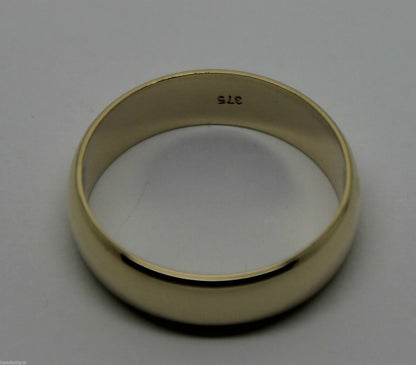 Genuine New Solid 9ct Yellow, Rose or White Gold 6mm Wedding Band Ring Size L