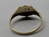 Size L 1/2 Genuine 9ct Small Yellow, Rose or White Gold Childs Ruby Shield Signet Ring