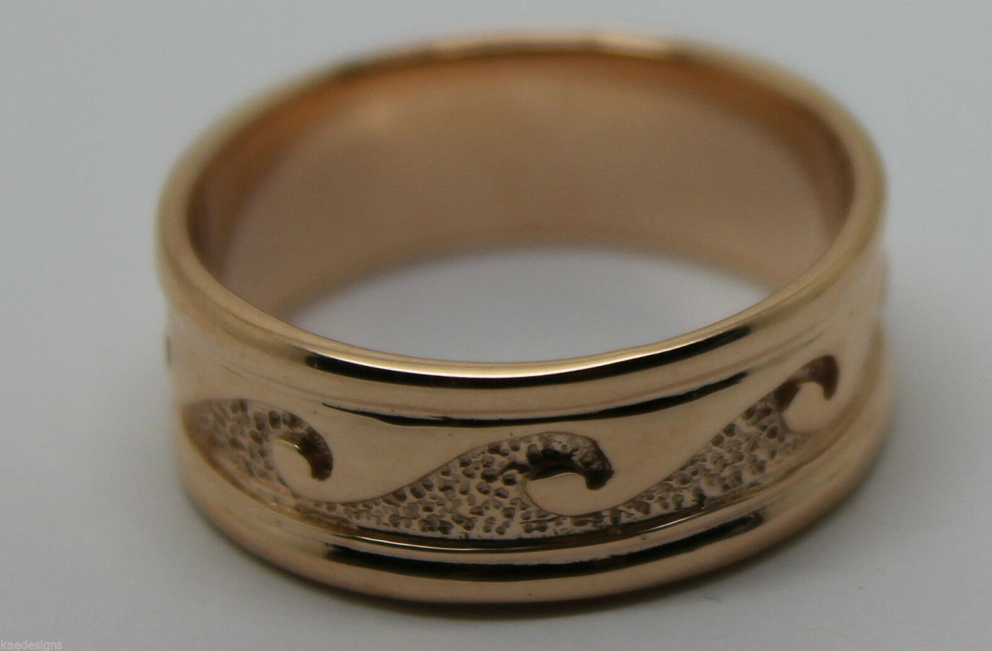 Size O 258 Genuine Solid New 9ct 9kt Yellow, Rose or White Gold Surf Wave Ring