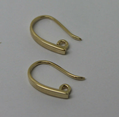 2.3mm thick 9ct Yellow, Rose or White Gold 375 Thick Clip Hooks To Make You Own Earrings!