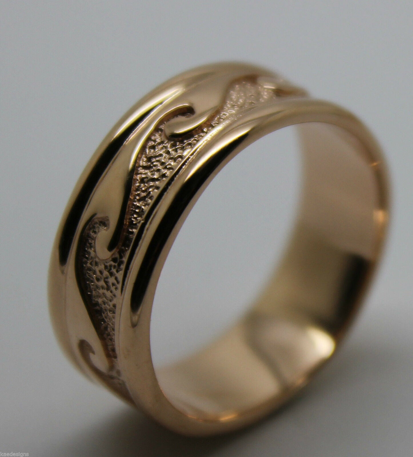 Size O 258 Genuine Solid New 9ct 9kt Yellow, Rose or White Gold Surf Wave Ring