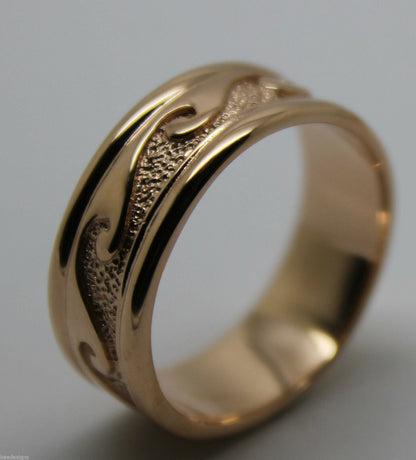 Size O 258 Genuine Solid New 9ct 9kt Yellow, Rose or White Gold Surf Wave Ring