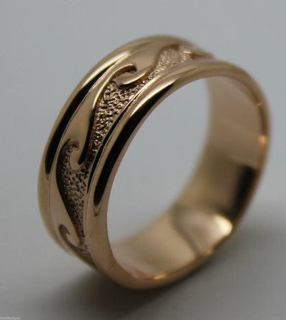 Size O 258 Genuine Solid New 9ct 9kt Yellow, Rose or White Gold Surf Wave Ring