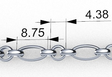 Genuine 9ct 9k 375 White Gold Belcher Chain Necklace plus Lab Grown Diamond T-Bar