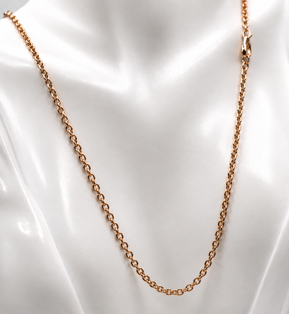Genuine Solid Handmade 9ct 9K 375 Rose Gold  Cable 60cm Chain Necklace 9.4g