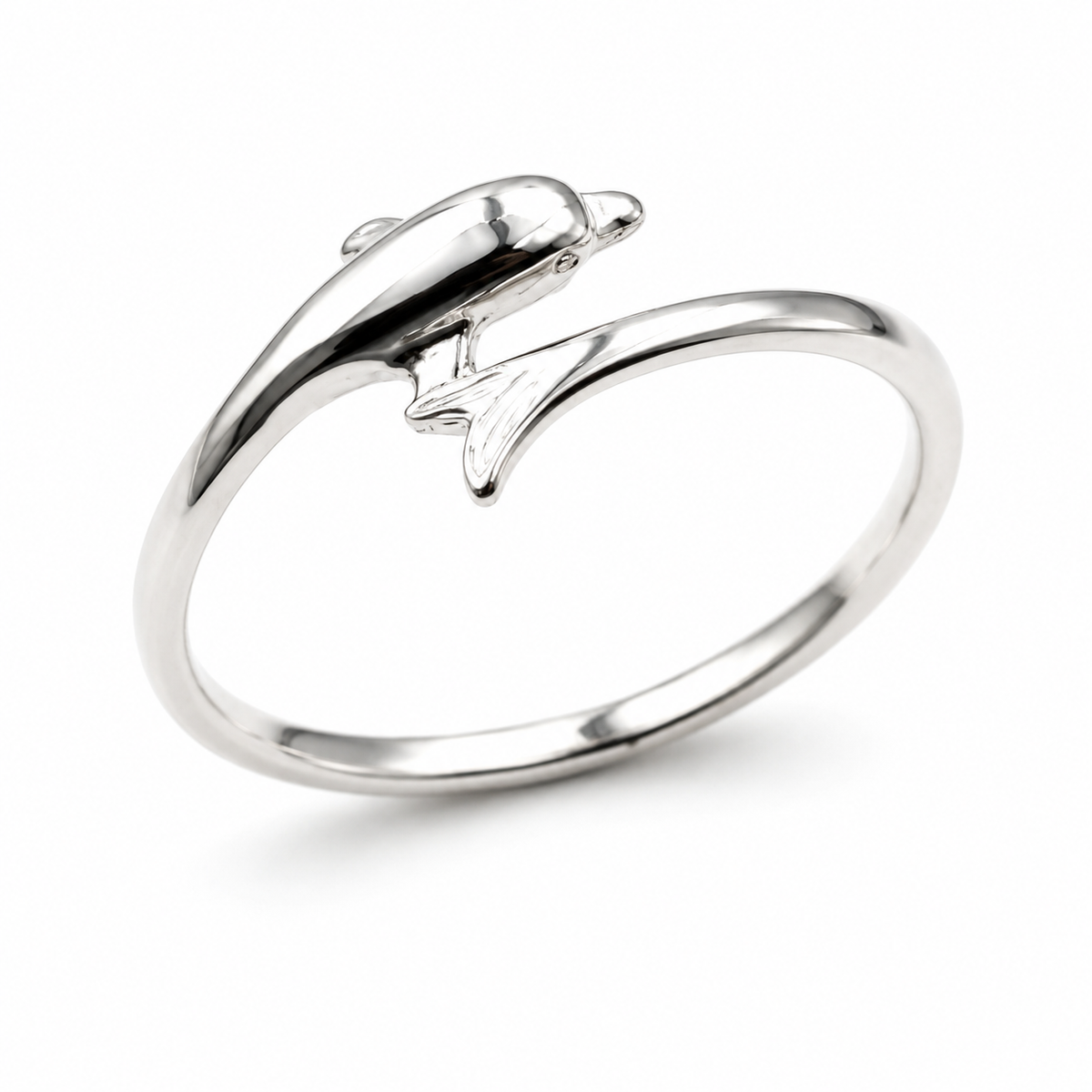Size P Kaedesigns Delicate Genuine Sterling Silver Dolphin Ring