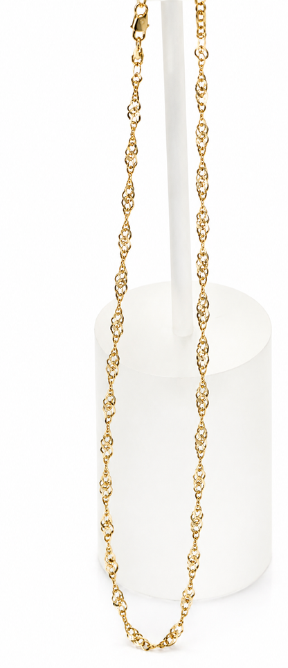 Genuine 9ct 9k 375 Yellow Gold 25cm Singapore Twist Anklet