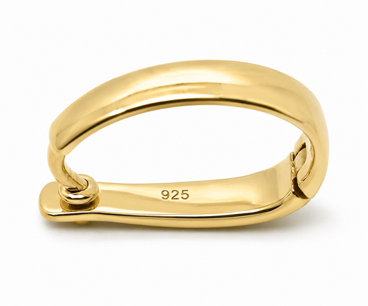 Genuine Sterling Silver 925 (yellow gold plated) Enhancer Clasp 13mm Large