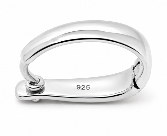 Genuine Sterling Silver 925 Plain Enhancer Bail Clasp size 13mm x 9mm