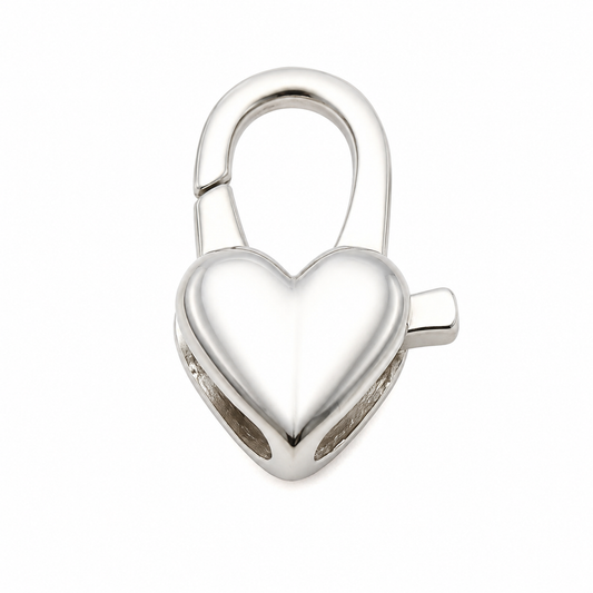 Sterling Silver 925 Heart Polished Parrot / Lobster Clasp