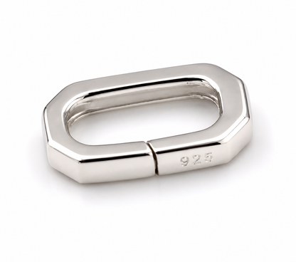 Sterling Silver 925 Rectangle Hinged Push Clasps for Bracelet Necklace