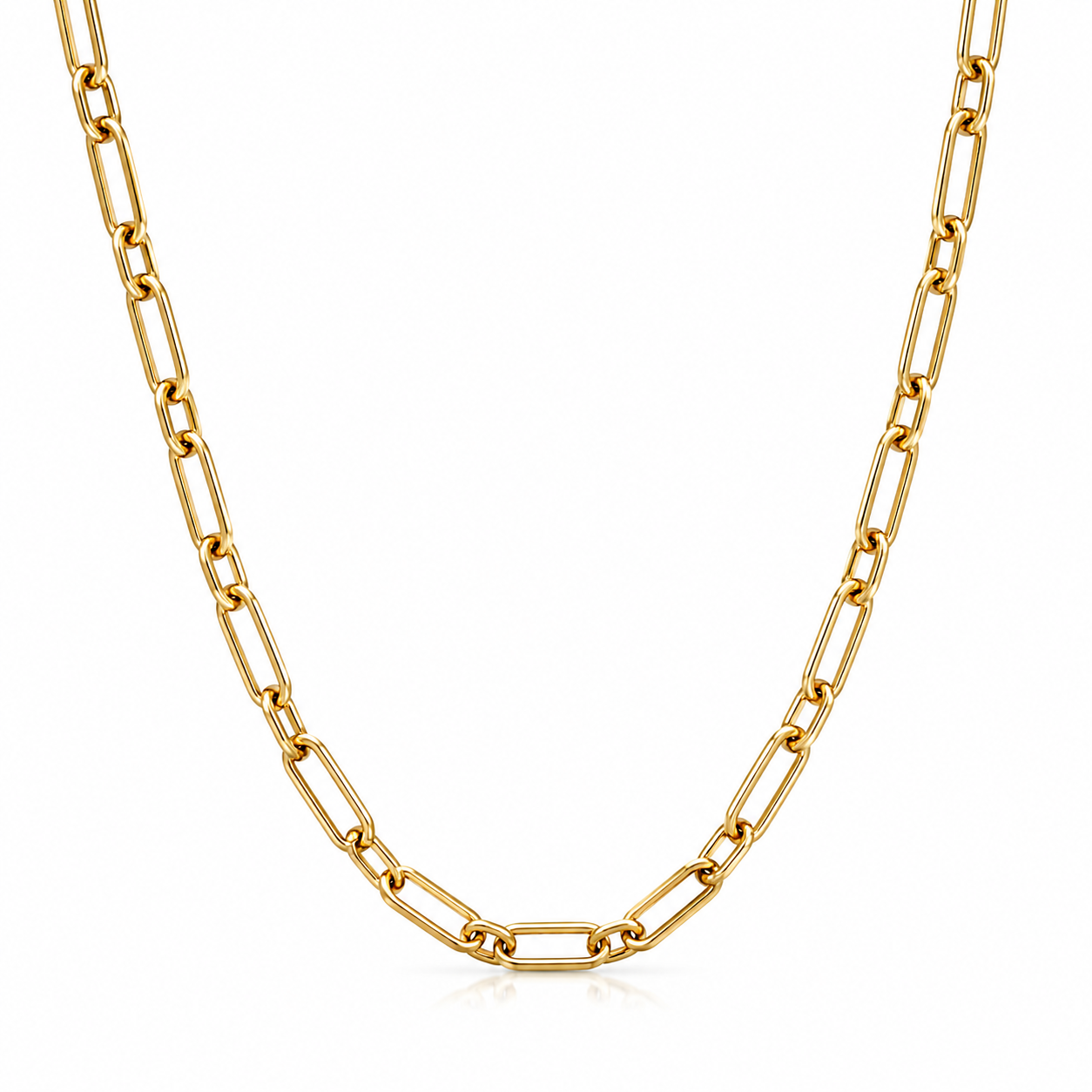 Genuine 9ct 9K 375 Yellow Gold 1 on 1 Figaro Paperclip Chain Necklace - 45cm or 50cm