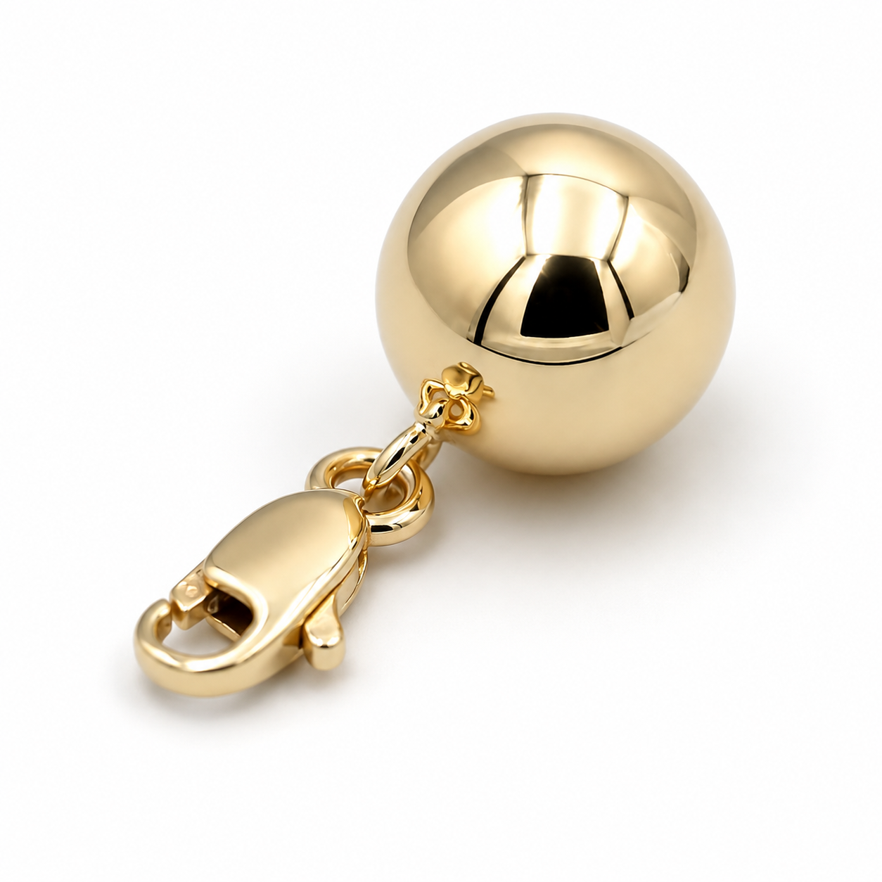 Kaedesigns 9ct 9k 375 Yellow, Rose or White Gold Plain 14mm Ball Pendant + Parrot Clasp