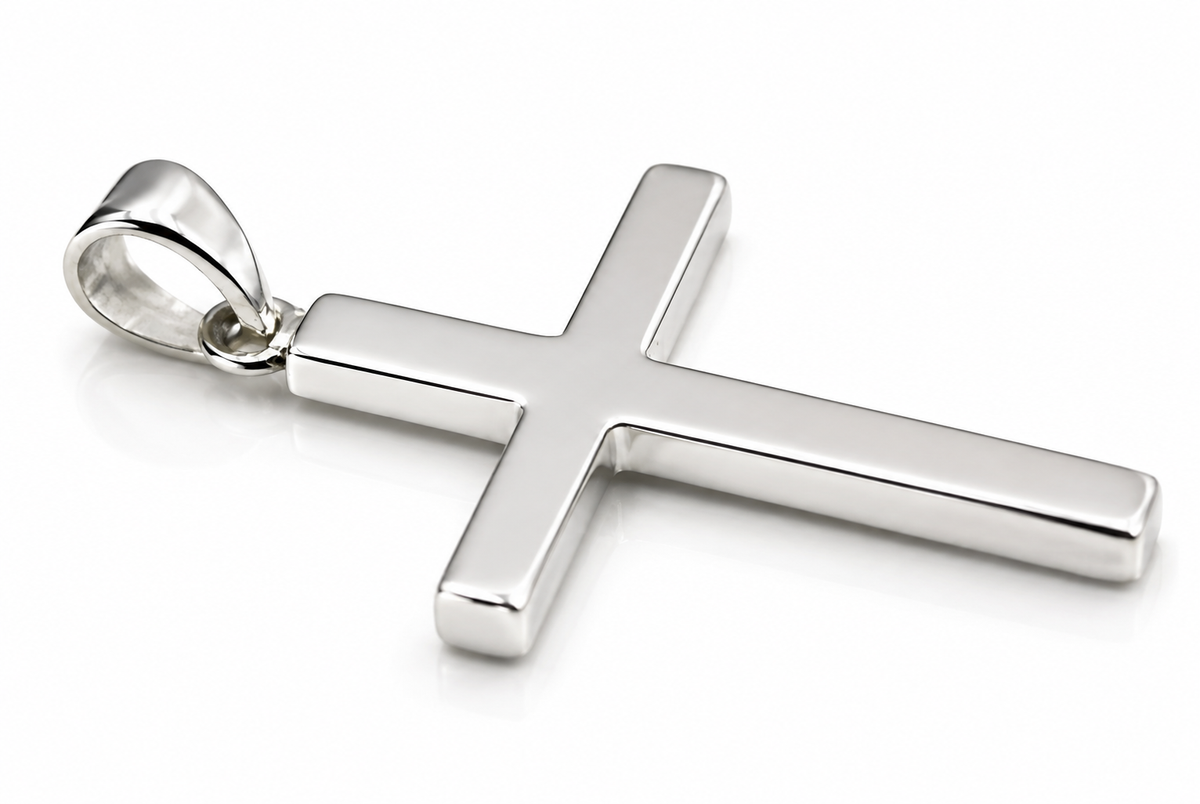 Kaedesigns Genuine Large Sterling Silver 925 Cross Pendant 36mm x 21mm